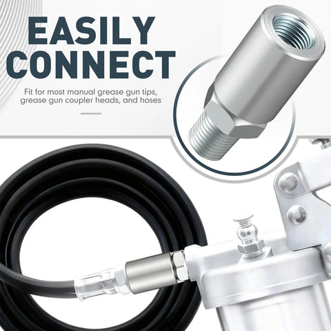 Inline Grease Gun Hose Swivel Connector With One Eighth NPT Threads For Manual Grease Guns Universal Fit For Most Tips And Hoses