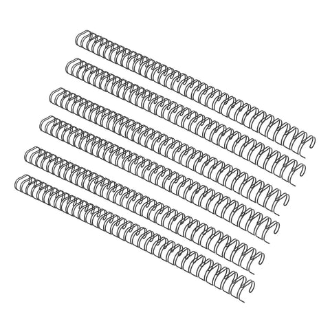 50 Piece Double Loop Wire Binding Spines for A4 Papers, 180 Sheet Capacity, 3 To 1 Pitch, 34 Loops, 19mm Nylon Coated Wires, Built Tough Metal Inner, Binding Wires Set Kit, Black, stacked wire spines