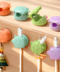 8 Pack Rotatable Cable Clips For Desk, Nightstand, Car And Wall Mount, Cord Organizer Spring Clips, multicolor, installed with cables