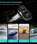 315MHz TPMS Tire Pressure Sensor for Ford Escape 2005 2011 Edge, No Programming Required, OE Quality Sensor With Accurate Readings, Durable Tire Sensor Built To Endure All Weather Conditions And Long Lasting Performance. TPMS sensor shown for rain, speed, heat, and heavy road use