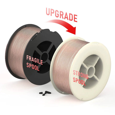 ER70S-6 MIG Wire For Mild Steel, 0.035 Inch Diameter, 2 Pound Spool, Pro-Grade ABS Plastic Core, upgrade from fragile to strong spool