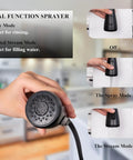 Dual function sprayer modes of Stainless Steel Kitchen Faucet With Pull Down Sprayer, spray and stream demonstrated.