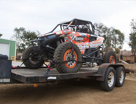 Ultimate UTV Tie Down Kit For Trailer Transport With Tire Bonnets, Wheel Lasso Straps, Speedwraps And Handy Storage Bag