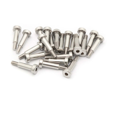 30 Pack Hex Socket Shoulder Bolts 5mm Diameter, M4 Thread, 15mm Length, 304 Stainless Steel Silvery Finish, Heavy Duty