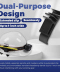 Dual-purpose design of 2 Pack Hard Hat Pencil Clip 3 In 1 Attachment For Carpenter Pencils Markers And Headlamp Bands Rugged Nylon Accessory.