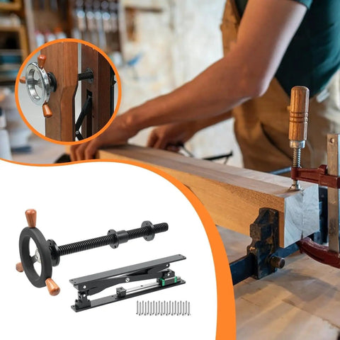 Heavy Duty Badass Bench Screw Vise With Quick Inertia Crank Wheel for efficient clamping on woodworking projects.