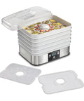 Digital Food Dehydrator With Five Stackable Bpa Free Trays And Adjustable Thermostat for tender jerky and crispy veggie chips.