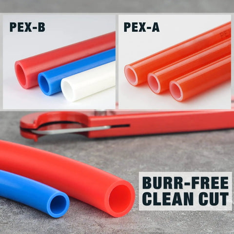 Multi Size Pex Pipe Cutter Up To 1 Inch Spring Loaded Stainless Steel Easy Clean Cuts No Burr Ultra Lightweight 0.15Kg Compact Red Handheld Tool Grab And Go Quick And Easy Pex Tubing Work