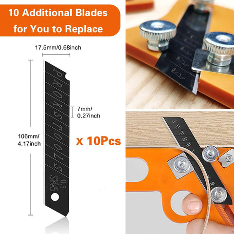 10 additional sharp blades for Rugged Handheld Edge Banding Trimmer With Ten Sharp Blades Hassle Free Veneer Cutter.