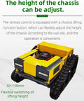 Tracked Remote Control Lawn Mower With 9.5HP Gasoline Engine, yellow chassis, adjustable height, for sloped terrain