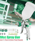 Pro Level Gravity Feed Hvlp Paint Spray Gun With 600 Ml Cup And Quick Swap Nozzles for detailed painting and upholstery work.