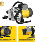 Heavy Duty 1.6HP Electric Water Transfer Pump 110V Shallow Well Pressure Booster with cooling vent design and overheating protection.