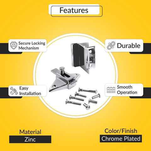 Built Tight Slick Chrome Slide Latch and Keeper Set Hella Durable Surface Mount Hardware features zinc material and chrome finish.