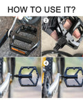 Bike Pedal Adapter Nine Sixteenths To One Half Inch Aluminum Alloy Bicycle Pedal Adapter in use on bicycle pedal