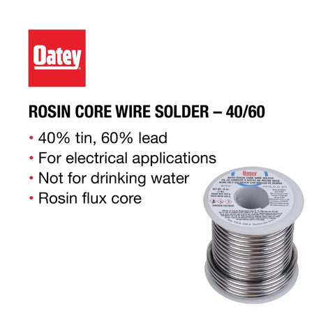 Leaded Rosin Core Solder With Flux, 40/60 Tin Lead Alloy, 1/8 Inch Diameter, Silvery Grey, 1 Lb Pack For Pro Level Electrical Wiring