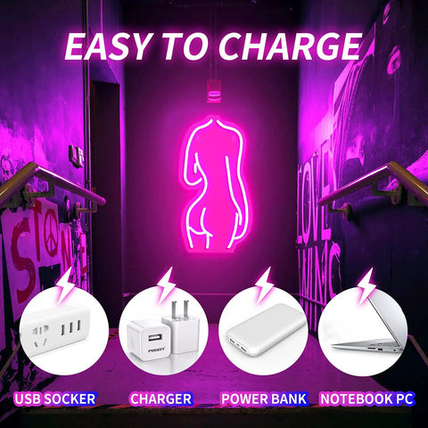Neon Lights Sign For Wall Decor And Bedroom Vibe Lit LED Sign USB Powered Acrylic Backplate 5V Low Voltage No Noise Safe Glow in hallway