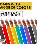 10 Roll 16 Gauge Automotive Wire Set In Assorted Colors, Copper Clad Aluminum, 100 Ft Per Roll, Flexible PVC Insulation