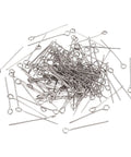 Stainless Steel Open Eye Pins With Loop For Beading And Jewelry Making 26mm Long 0.6mm Thick 24 Gauge Eye Pins 2mm Hole Compatible 1000 Pack Durable Hypoallergenic Jewelry Findings For Necklaces And Bracelets, pile view
