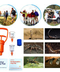Snake Bite Kit And Bee Sting Kit For Outdoor First Aid Venom Extractor Suction Pump Bite And Sting Care For Hiking Backpacking And Camping Includes Orange CPR Face Shield