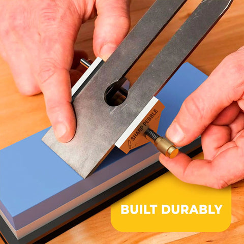 Precision Honing Guide For Chisels And Planer Blades Sharpening Jig Fits Chisels 0.25 To 1.96 Inches showing use on sharpening stone