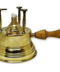 Hand Hammered Old School Brass Copper Turkish Greek Coffee Burner For Tabletop Large Size Alcohol Burner Maker With Wooden Handle