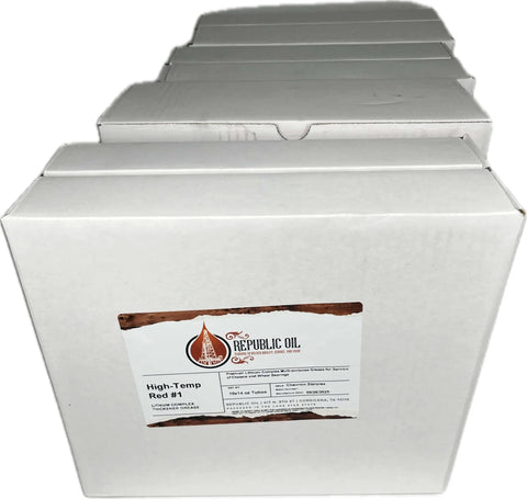 Boxes of Heavy Duty High Temp Red Number One EP1 Lithium Complex Multi Purpose Grease, 40 Tubes In 4 Boxes, Extreme Pressure Lubricant