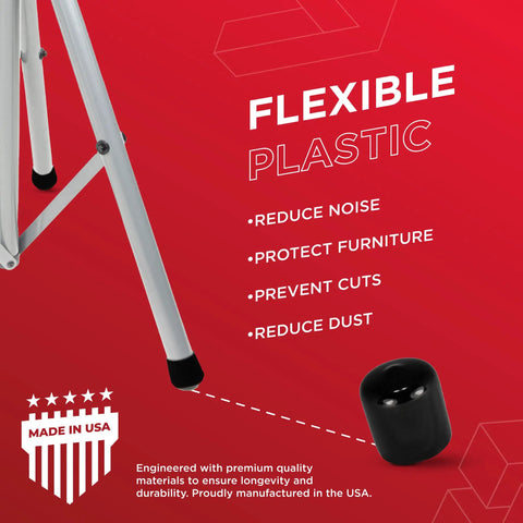 5/8 Inch Flexible Plastic Hole Caps For Round Tubing 5/8 OD Black End Caps Snug Fit Furniture Leg Inserts Made In USA