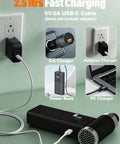 Powerful Cordless Air Duster With 110000 RPM Brushless Motor charging via USB-C from various power sources.