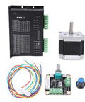 Heavy Duty Closed Loop Stepper Motor Kit Featuring Rugged Alloy Steel Construction And Silent Runner For Zero Skip Control On CNC Engraving And 3D Printing Shop Projects with driver and wiring.