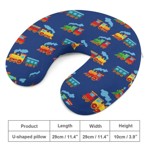 Comfy Travel Neck Pillow For Women, Ultra Portable Multi Functional Pillow with Cartoon Train Design, Soft Polyester