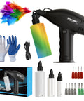 Lionbow Handheld Electric Paint Sprayer Gun High Power Portable Cordless with adjustable settings, 4 nozzles, and accessories.