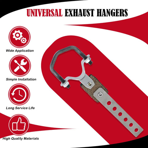 Heavy Duty Universal Exhaust Hangers For Tailpipe And Muffler with rubber cushions and swivel mounts, 2 pack