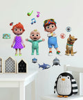 Cocomelon Peel And Stick Wall Decals Set 48 Multicolor Stickers Kid Friendly And Fun Easy To Apply Removable And Repositionable