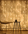 Pink Curtain Lights Eight Modes With Memory Function For Window Decor Six Point Six Feet By Six Point Six Feet Led Fairy String Lights setup