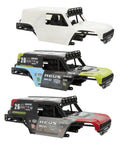 Three colored RC car bodies, including white for TRX4M Defender Bronco K10 F150 High Trail 1/18 RC Crawler Body And Chassis Kit.