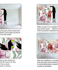 Installation of Pink Peony Floral Wall Mural For Bedroom And Living Room Decor Large 183 x 120 Fabric Background in 7 Panels