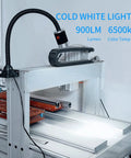 Hardworking 900 Lumens LED Shop Light With IP65 Waterproof Rating, flexible 20 inch gooseneck on a metal workshop machine
