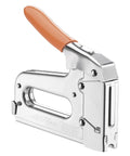 Built Like A Tank Heavy Duty All Steel Wire And Cable Stapler Gun With Durable Chrome Finish Handles Half Inch Romex And Network Cables Without Jamming Under Pressure While Safety Blade Guard Protects Wiring Covers.