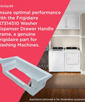Washer Dispenser Drawer Handle Frame Replacement For Washing Machines White Durable Part Fits 137314510 Model
