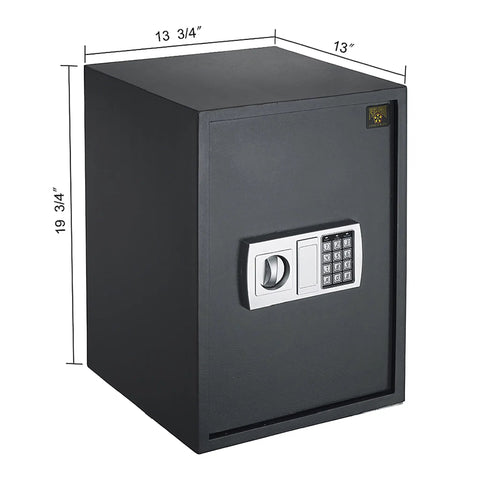 Compact Steel Home Safe Box With Digital Keypad And Two Manual Override Keys Rugged 11 Gauge Construction Secure Money Cash Documents