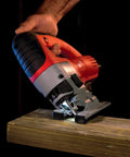 Top Notch 6.2 Amp Orbital Jig Saw Boasting Tool Free Blade Swap And Seven Setting Speed Dial For Sharp Clean Cuts On Any Drywall Or Lumber Gig You Roll With Today cutting through wood.