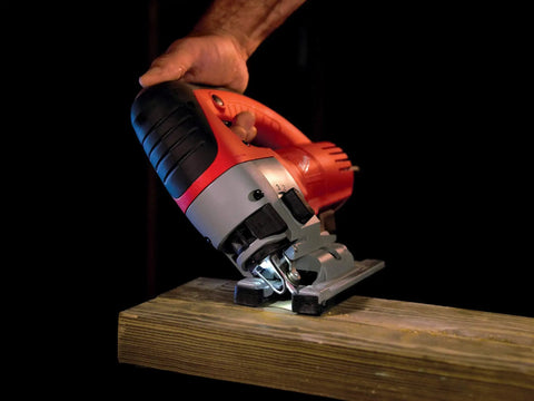 Top Notch 6.2 Amp Orbital Jig Saw Boasting Tool Free Blade Swap And Seven Setting Speed Dial For Sharp Clean Cuts On Any Drywall Or Lumber Gig You Roll With Today cutting through wood.