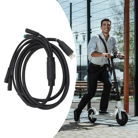 Electric Scooter Motor Cables Waterproof Copper Core Wiring Harness Replacement For High Sensitivity 1 To 5 Motors with person on scooter