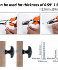 Installation process for Starry Dragonfly Acrylic Cabinet Knobs Set Round Drawer Pulls, illustrating screw length adjustment.