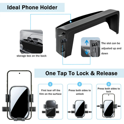 Honda Accord 12.3 Inch Screen Car Phone Holder Mount For 2023 2024 2025 2026 Models showing installation features and phone compatibility.