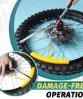 Dirt Bike Tire Changing Stand For 16 To 21 Inch Rims Heavy Duty Portable Tire Tool Works With 10 To 25mm Axle Sizes Easy Mounting Maintenance Kit Pro Grade For Quick Effortless Tire Changes, used to remove tire from rim.