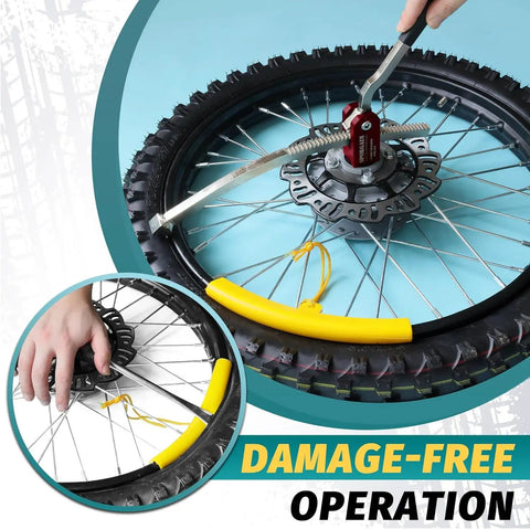 Dirt Bike Tire Changing Stand For 16 To 21 Inch Rims Heavy Duty Portable Tire Tool Works With 10 To 25mm Axle Sizes Easy Mounting Maintenance Kit Pro Grade For Quick Effortless Tire Changes, used to remove tire from rim.