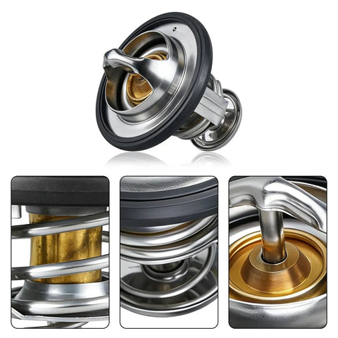 Heavy Duty Coolant Thermostat Plug Play Replacement For Honda Civic Crv Crz With Gasket Solid Copper Cast Body showing design and details.
