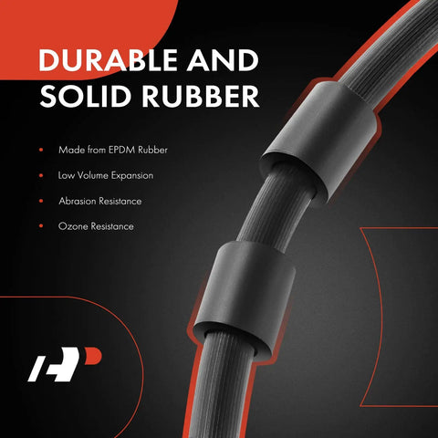 Close-up of a durable and solid rubber hydraulic hose highlighting abrasion resistance for Ford E250 E350 Econoline E450 1995-2005
