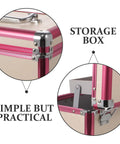 Sweet Aluminum Alloy Pedicure Rig With Layered Lockable Storage For Nail Techs And Makeup Pros to Keep Your Kit Clean and Secure, showing storage box details.